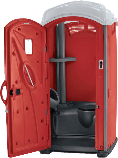 Red portable bathroom